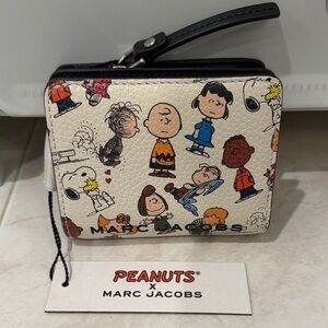 NWT Marc Jacobs x Peanuts Limited Edition Collab Character Cream Zip Wallet